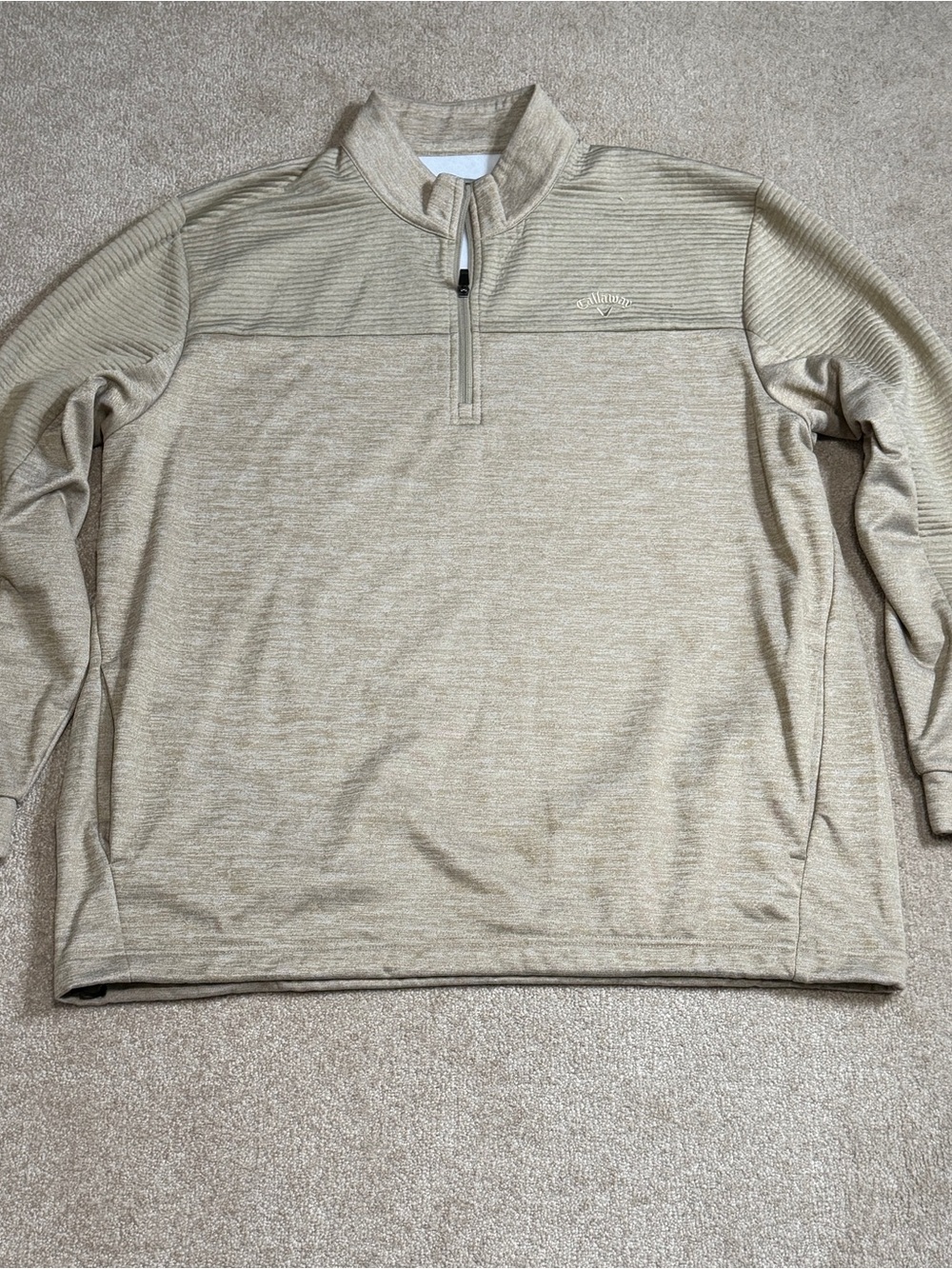 Callaway Golf Sweater Mens XXL Tan 1/4 Zip